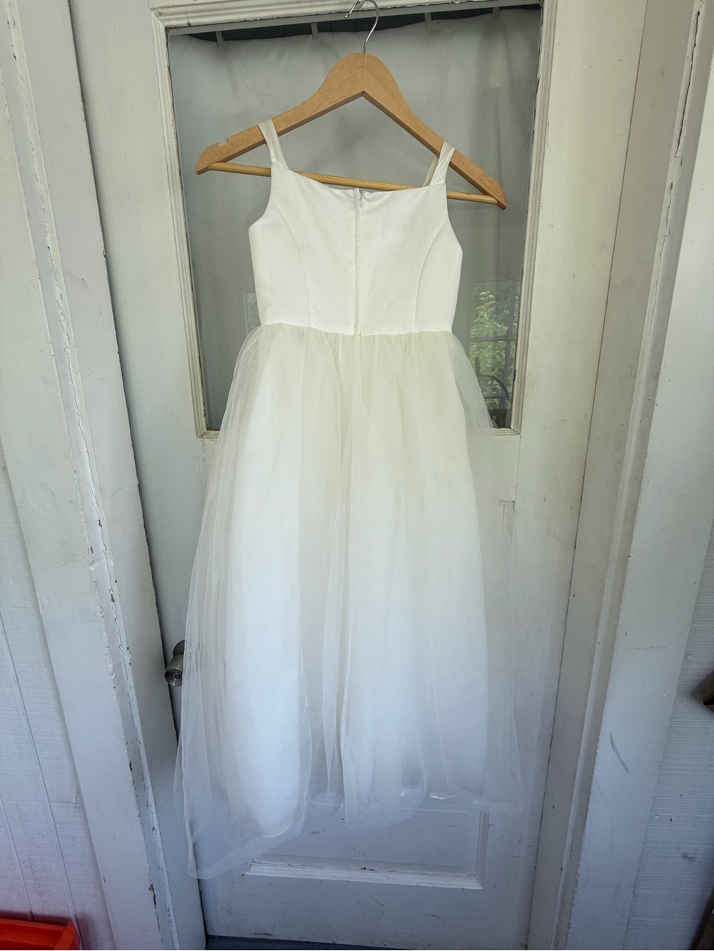 Girls Ivory Tulle Full Length Dress Embroidered Bodice Flower Girl Communion - Picture 3 of 8